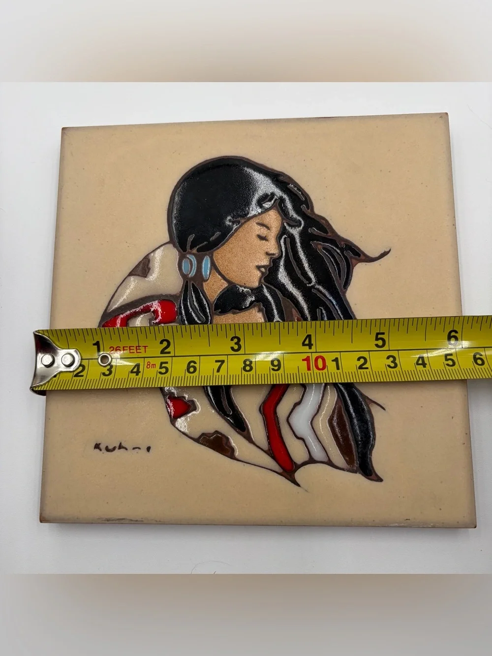 Earthtones Ceramic Tile Trivet Southwest Tucson Arizona Mother Child